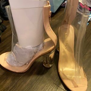 Liliana clear booties, size 6 1/2, New
